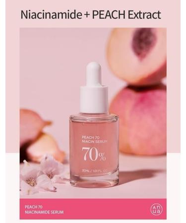 Peach 70% Niacinamide Serum hydrating face serum daily clean beauty (1.01 fl.oz / 30ml) imported from korea - Buy Online on GoSupps.com