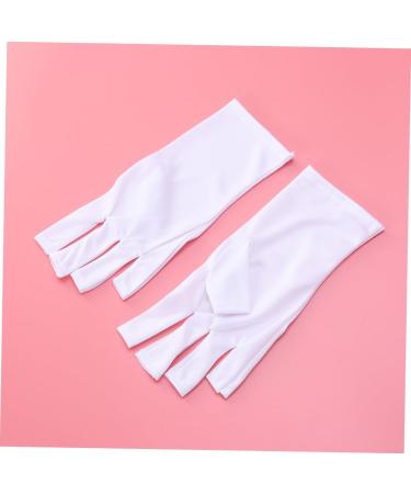 Housoutil 1 Pair Nail Anti Uv Glove Chinese Wooden Pillow Half-Finger Silicone Ear Display Glove Uv Shield Glove White Manicure - Buy Online on GoSupps.com