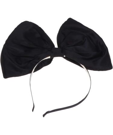 Minkissy Huge Bow Headband Candy Colored Hair Hoop Party Props Lovely Large Bowknot Hairband Party Props for Woman Girl(Black) - Buy Online on GoSupps.com