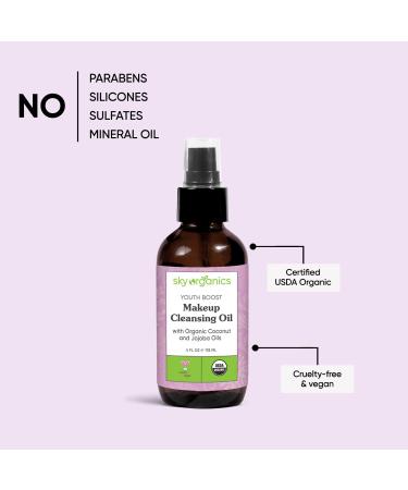 Sky Organics Youth Boost Cleansing Oil 4 fl oz â€“ Hydrating Makeup Remover - Buy Online on GoSupps.com
