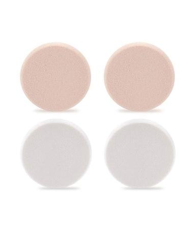 WOIWO 4 PCS Makeup Powder Puff Makeup Blender Beauty Sponge Fit for Liquid Creams and Powders (2 Pcs Skin Color+ 2 Pcs White Color)