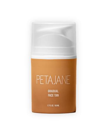 Peta Jane Gradual Tanning Face Lotion | Gentle Buildable Streak-Free Glow | Vegan Non-Toxic Cruelty-Free Hydrating Natural Finish No Fake Tan Smell 1.7 Fl Oz