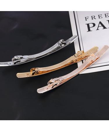 Cubahop Vintage Small Slim StripHairpin Metal Snap Barrettes Smooth Hair Barrettes Hair Clasp Hair Accessories Hair Clips for Women and Girls (Gold) - Buy Online on GoSupps.com