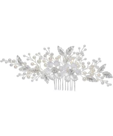 Beavorty bridal headpiece pearl headpiece Comb for Bridal Rhinestone Comb flower Hair Comb Rhinestone Hair Comb Wedding Hair Comb Wedding dress bride flower head - Buy Online on GoSupps.com