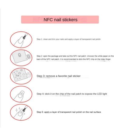 piuryue 5Pcs NFC Flash Nail Sticker LED Bare Chip Intelligent Luminous Nail Lamp Nail Sticker Enhancement Green Light - Buy Online on GoSupps.com