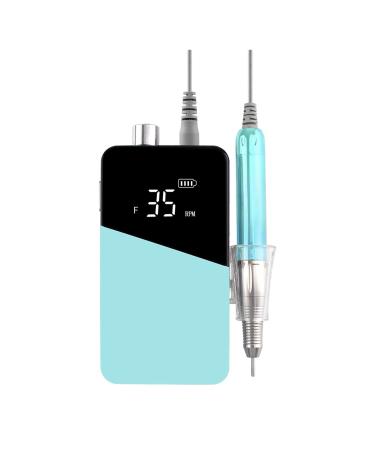 Nail kit Brushless Handpiece Cordless Mini 35000RPM Portable Nail Drill Rechargeable Electric Polisher Pro Use Wireless 35000 Nail kit for Beginners with Everything Mint Set