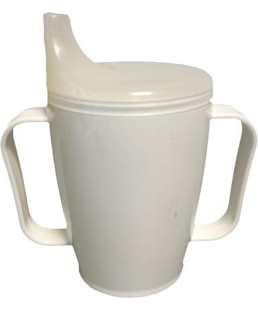 Buy Durable White Sippy Cup with Handle & 2 Lids - 250ml Plastic Drinking Cup for Kids - International Shipping Available - Buy Online on GoSupps.com