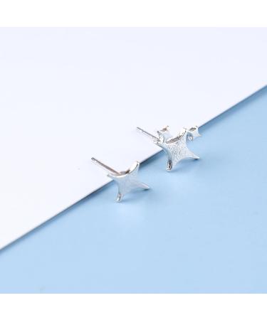 YienDoo Vintage Silver Punk Cross Star Dangle Drop Earrings | Rhinestone North Star Minimalist Huggie Hoops for Women - International Shipping Available - Buy Online on GoSupps.com