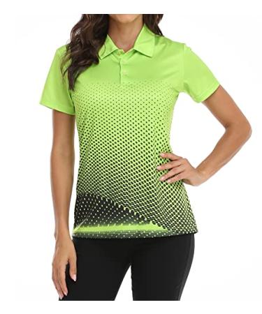 Little Beauty Women's Golf Polo T Shirts Lightweight Moisture Wicking Summer Short Shirt Quickly Dry 033-green Large