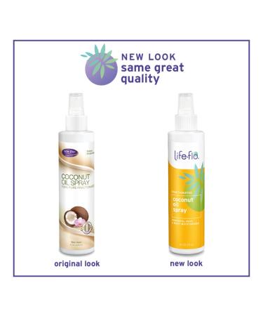 Life-flo Coconut Oil Spray 8oz | Pure Fractionated Moisturizer for Dry Skin & Hair - Buy Online on GoSupps.com