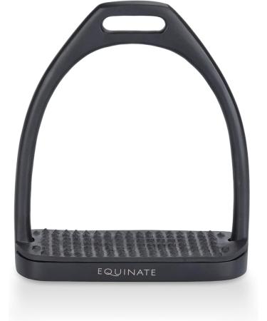 Equinate Stirrups Midway 10cm Black Matt - Anti-Slip Rubber Tread for Adults & Children - Set of 2 - International Shipping Available - Buy Online on GoSupps.com