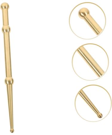 Healeved Muscle Pulling Rod - Manual Acupressure Pen & Back Massager - Travel Size 2pcs Brass Golden Massage Tools - Buy Online on GoSupps.com