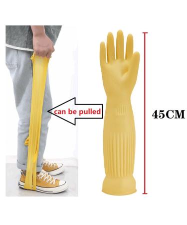 Waterproof Rubber Flushing Gloves - Oil-Resistant Cleaning Pair for Kitchen Laundry Car Wash & Pet Care (2 Pairs Medium) - Buy Online on GoSupps.com