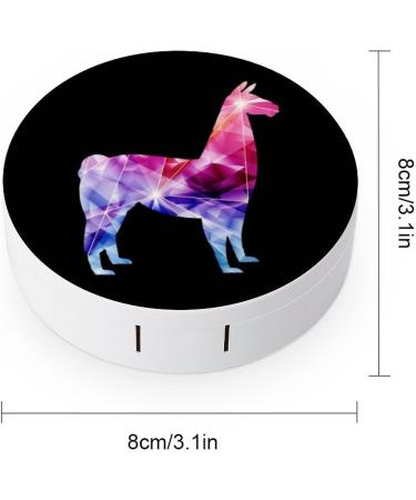 Llama Diamond Pattern Round Case For Contact Lens Kit Storage Box with Mirror Printed - Buy Online on GoSupps.com