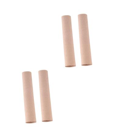 Healifty 4 Pcs Toe Cover Elastic Wrap Bandages Finger Toe Tubes Pad Protectors Anti-wear Toe Sleeves Toe Protective Covers Toe Protection Covers Comfortable Toe Covers Beige Nylon Care