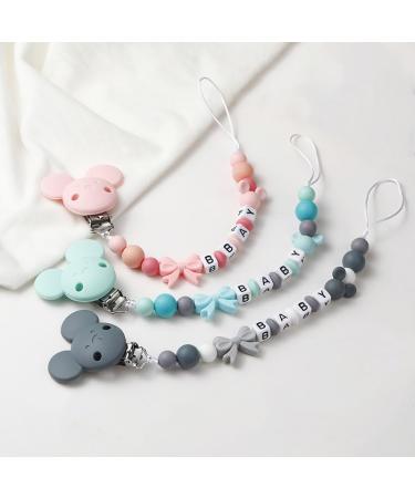 Personalized Mickey Pacifier Chain - Custom Silicone Anti-Drop Baby Gift | Boys & Girls | Ideal for Birth & Baptism | Multiple Colors Available - Buy Online on GoSupps.com