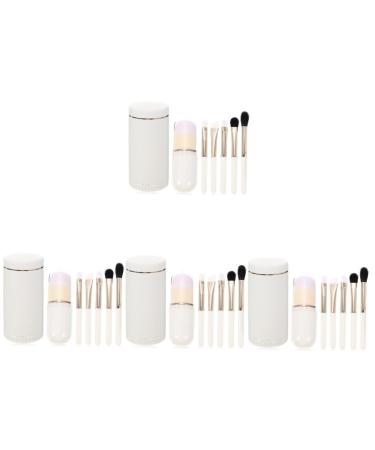 POPETPOP 4 Sets Makeup Brush Set Soft Makeup Brush Powder Applicator Ladies Suits Girl Makeup Brush Bat Wing Hair Band Brushes Nanofiber Wool White Portable Miss Handle Brush