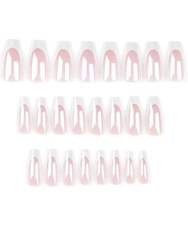 Ruarby 24x/Box Full Cover False Nails French Tip False Nails White French Press On Nails Artificial Nails Manicures Supplies - Buy Online on GoSupps.com
