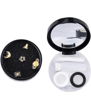 Exceart Tweezers & Contact Lens Care Kit - 2-Piece Travel Box with Lens Holder Tweezers & Solution Bottle for Students & Girls - Black - Buy Online on GoSupps.com