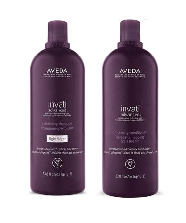 Aveda Invati Advanced Light Exfoliating Shampoo and Thickening Conditioner 33.8 oz