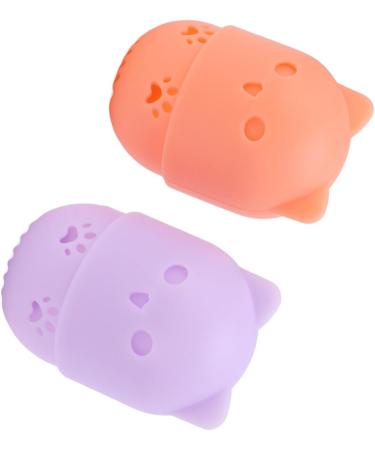 Makeup Sponge Holder Ventilating Cute Makeup Sponge Travel Bag Soft Sanitation for Makeup Accessories (Light Orange Purple) - Buy Online on GoSupps.com