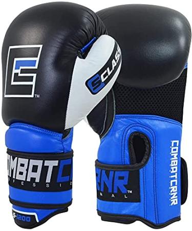 Combat Corner S-Class Boxing Gloves for Men and Women  Sparring Training Gloves for MMA, Muay, Kickboxing | Made with High Density Padding Blue 16 oz.
