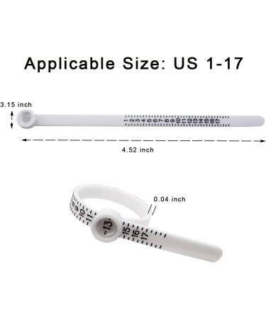Ring Sizer Measuring Tool - Reusable Jewelry Sizing Gauge for Fingers - US Ring Sizes 1-17 (1Pcs White) - Buy Online on GoSupps.com