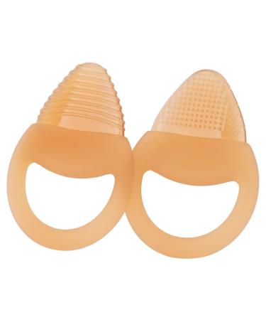 Baby Teething Toys for Baby 0-6 Months  6-12 Months  Silicone Baby Teethers  Seposeve Professional Baby Gum for Boys & Girls  BPA-Free  Soft Particle/Striped Style  Easy to Clean. (2 Brown)