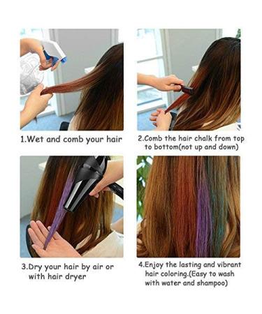 Qivange Hair Chalk Comb 6 Pcs - Temporary Non-Toxic Hair Coloring for Kids - Ideal Christmas Birthday Party Gifts - Ages 4+ - 6 Count - Buy Online on GoSupps.com