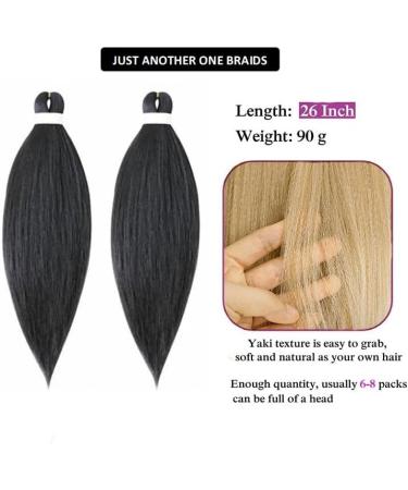 Just Another One 26-inch Pre-Stretched Braiding Hair Extension Yaki Straight Synthetic Hair Braids For Women Girls & Unisex - Black EZ1 Black 26 inches - Buy Online on GoSupps.com