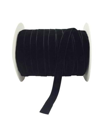 10 Yards Velvet Ribbon Spool (Black  5/8) Black 5/8