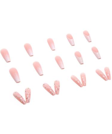 Runrayay French Artificial Nails with Sequins & Rhinestones - Extra Long Heart Pattern Press-On Nails Art Kit for Women & Girls (24 pcs) - Buy Online on GoSupps.com