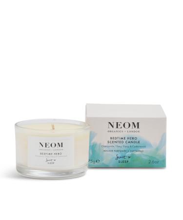 NEOM- Bedtime Hero Scented Candle Travel Size | Essential Oil Aromatherapy Candle | Ylang Ylang & Chamomile | Scent to Sleep