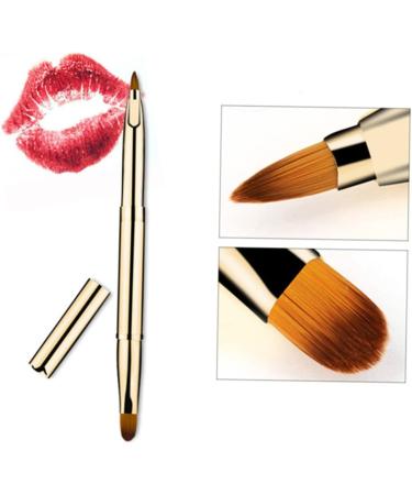 Angoily Applicator Concealer Brush Make up Double-sided Lip Brush Dual End Lip Brush Retractable Lipbrush Makeup Brushed Lip Gloss Lip Makeup Lip Printable Eyebrow Brush 14.5*1*1cm Golden - Buy Online on GoSupps.com