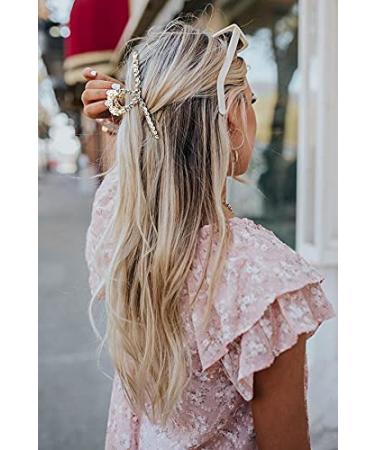 DEEKA 3 Pcs Large Metal Pearl Hair Claw Clips - Rhinestone Gold Hair Accessories for Women - Buy Online on GoSupps.com