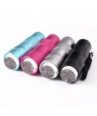 Mini LED UV Nail Dryer - 12 LEDs Handheld Flashlight for DIY Manicure & Nail Art - Blue Silicone Head - Buy Online on GoSupps.com