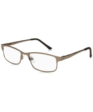 Foster Grant Men's Samson Rectangular Reading Glasses Satin Dark Gunmetal/Transparent 52 mm + 2.5
