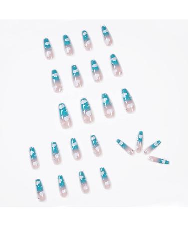 Uposao 24Pcs Coffin Ballerina False Nails | Long Artificial French Nail Tips | Acrylic Press-On Nails for Women & Girls | Diamond Design - Buy Online on GoSupps.com