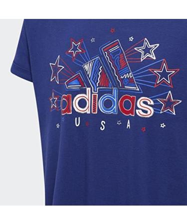 adidas Girls' Short Sleeve Dolman Waist Graphic Tee - Victory Blue - Size Small - Buy Online on GoSupps.com