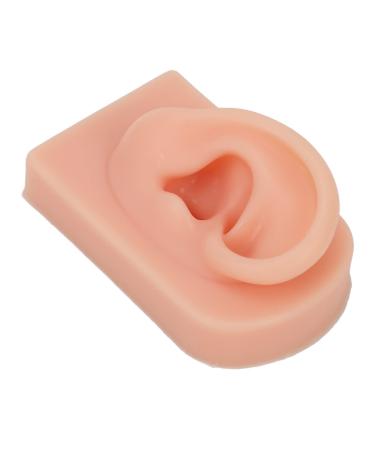 Fake Ear Model Soft Comfortable Right Ear Multi Purpose Silicone Human Ear Model Flexible for Acupuncture Practical Training for Earrings Display (Light Skin Color)