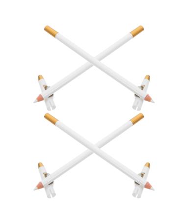PATKAW Crayons de Barbier 4 Pi ces Blancs avec Taille-Crayon Int gr Mine Fine et Pr cision Extr me Maquillage Imperm able pour Sourcils Ligne des Cheveux et Barbe Usage Quotidien et