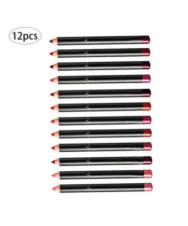 Lip Liner Pencil Set - 12 Colors Waterproof Long Lasting | 12PCS Lipstick Pencils for Women - Buy Online on GoSupps.com