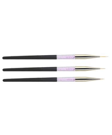 Nail Art Pen Set - 3 Dotting Tools & Brush for Marbling | Rhinestone Handle (Black) - Perfect for Creative Nail Designs - Buy Online on GoSupps.com
