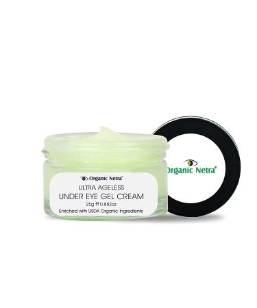 Organic Netra Ultra Ageless under Eye Gel Cream |Enriched with Natural and Organic Ingredients with no Harmful Chemicals |Hydrates Nourishes & Boosts Under Eye Skin 0.8 OZ