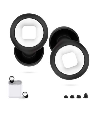 Ear Plugs for Noise Reduction Reusable Food-Grade Silicone SuperSof Sleep Snoring Work Concerts Studying Travel Includes S/M/L and Triple Layer Shark Ear Cap