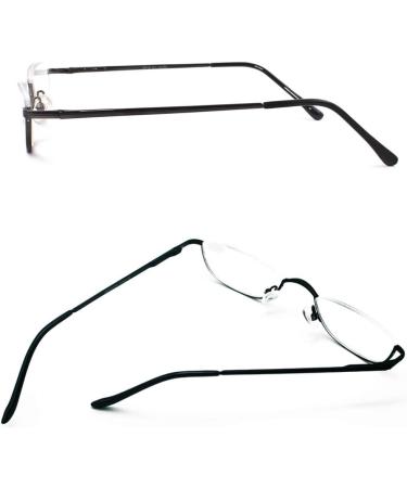 Half Frame Metal Moon Reading Glasses 4 Pack - 1.50 Strength - Black Half Frame Readers for Men and Women - Buy Online on GoSupps.com