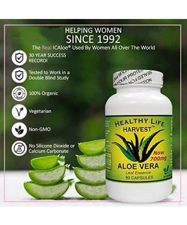 Healthy Life Harvest ICAloe Capsules - IC Supplements Non-GMO Interstitial Cystitis for 30 Years- Vegetarian - Each bottle has 90 - 700mg caps - Buy Online on GoSupps.com