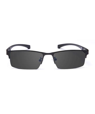 HAOXUAN Progressive Smart Zoom Multifocus reading glasses PC lens TR90 Photochrome Half frame sunglasses Unisex anti-blue light diopters +1.0 to +3.0 black +1.0 +1.0 black