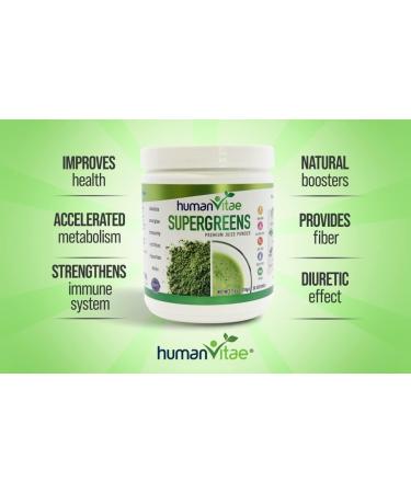 Human Vitae Super Greens Natural Juice Powder - Essential Supplements Mix (Moringa, Chlorella, Spirulina, Matcha Tea, Turmeric, Ashwagandha) - 30/60/90 Day Supply - Buy Online on GoSupps.com