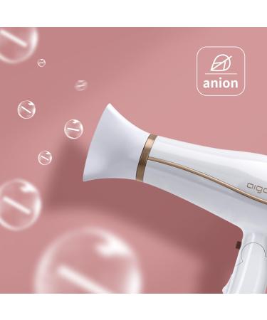 Aigostar Luna Professional Hair Dryer 2200W Negative Ion 2 Speed 3 Temperature Levels + Cold Air Button Folding Handle - Buy Online on GoSupps.com